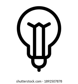 Icono de la bombilla de luz o logotipo símbolo de signo aislado ilustración vectorial - iconos vectoriales de estilo negro de alta calidad

