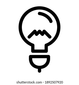 Icono de la bombilla de luz o logotipo símbolo de signo aislado ilustración vectorial - iconos vectoriales de estilo negro de alta calidad
