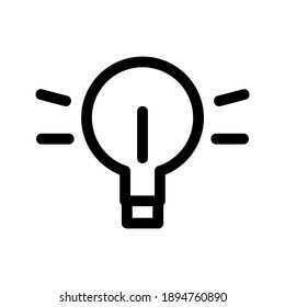 Icono de la bombilla ligera o logotipo símbolo de signo aislado ilustración vectorial - iconos vectoriales de estilo negro de alta calidad
