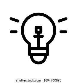 Icono de la bombilla ligera o logotipo símbolo de signo aislado ilustración vectorial - iconos vectoriales de estilo negro de alta calidad
