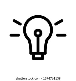 Light Bulb Symbol oder Logo einzeln auf Zeichen Vektorgrafik - hochwertige Vektorsymbole in schwarzem Stil
