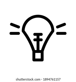 Icono de la bombilla ligera o logotipo símbolo de signo aislado ilustración vectorial - iconos vectoriales de estilo negro de alta calidad
