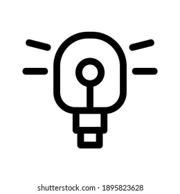 Icono de la bombilla ligera o logotipo símbolo de signo aislado ilustración vectorial - iconos vectoriales de estilo negro de alta calidad
