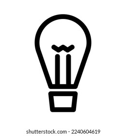 Icono de la bombilla de luz o logotipo símbolo de signo aislado ilustración vectorial - iconos vectoriales de estilo negro de alta calidad
