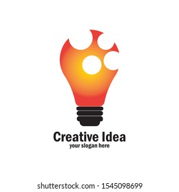 Light bulb icon, logo vector design template
