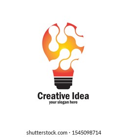 Light bulb icon, logo vector design template

