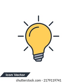 Light bulb icon logo vector illustration. Idea symbol template for graphic and web design collection