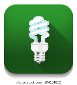 light bulb icon With long shadow over app button
