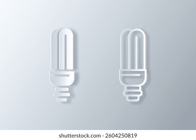 light bulb icon made with white paper cut effect style