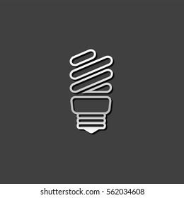 Light bulb icon in metallic grey color style.light environment friendly