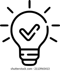 Icono de la bombilla. Nuevo icono vectorial de idea. Ilustración de la bombilla brillante