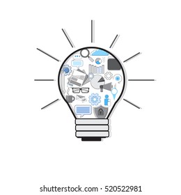 Light Bulb Icon New Idea Business Concept Thin Line Vector Illustration