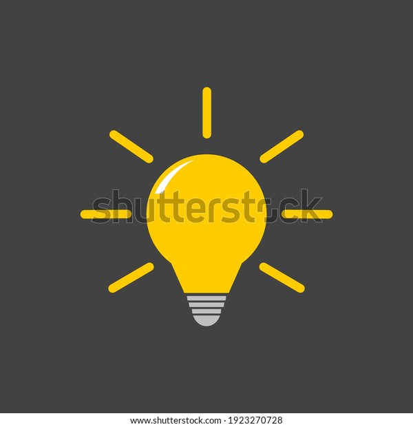 light bulb icon. new idea symbol isolated on\
dark grey background