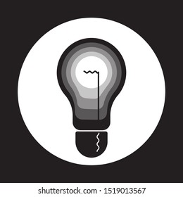 Light bulb icon on black isolated background. Vector image. eps 10