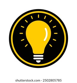 light bulb icon on black circle