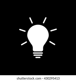 Light Bulb Icon On Black Background