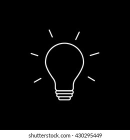 Light Bulb Icon On Black Background