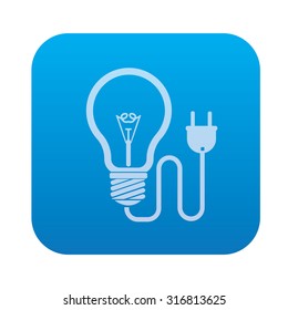 Light bulb icon on blue background,clean vector