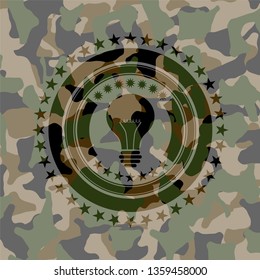 light bulb icon on camo pattern