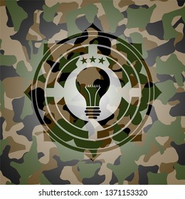 light bulb icon on camo texture