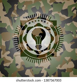 light bulb icon on camo pattern
