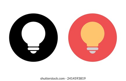 Light bulb icon on circle background. Lightbulb sign symbol