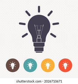 Light bulb icon on dot pattern background