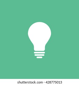 Light Bulb Icon On Green Background