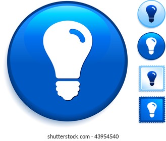 Light Bulb Icon on Internet Button Original Vector Illustration
