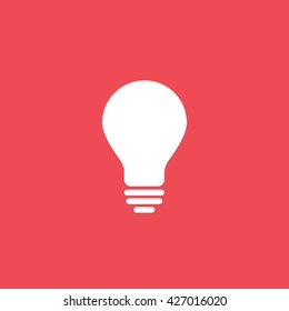 Light Bulb Icon On Red Background