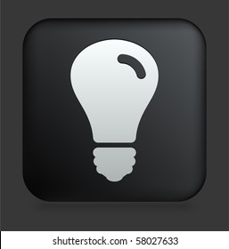 Light Bulb Icon On Square Black Internet Button Original Illustration