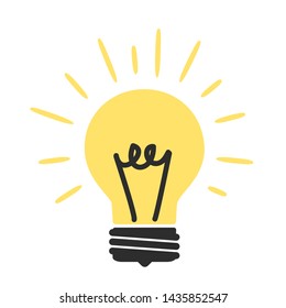 Light bulb icon on white background. 