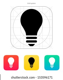 Light bulb icon on white background. Vector illustration.