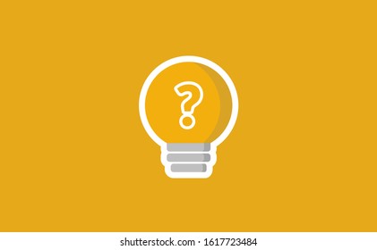 Light bulb icon on white background. Flat vector light bulb symbol sign. Yellow lihgt bulb icon. Light bulb icon flat design vector illustration.