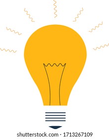 Light Bulb icon, on a white background- yellow inside.