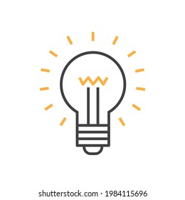 Icono de la bombilla de luz sobre fondo blanco.