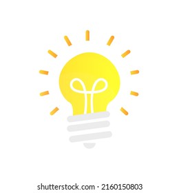 light bulb icon on a white background, vector illustration