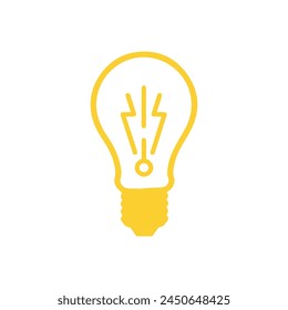Icono de la bombilla sobre fondo blanco. Ilustración vectorial en estilo plano de moda