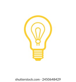 Light bulb icon on white background. Vector illustration in trendy flat style