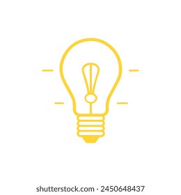 Light bulb icon on white background. Vector illustration in trendy flat style