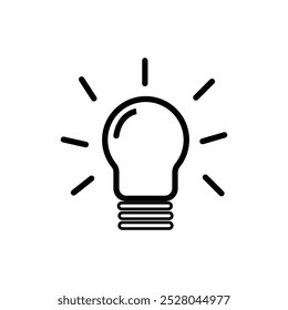 Icono de la bombilla en el fondo blanco. Símbolo de la idea. Lámpara eléctrica
