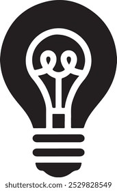 Light bulb icon on white. Line vector icon. Light bulb sign in flat style. Lighting lamp in black. Light bulb as sign solution. bulb vector icon.