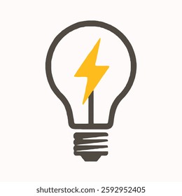  light bulb icon on white background. Idea symbol. Electric lamp, light, innovation, solution, creative thinking, electricity. Outline, flat and colored style. Flat design.