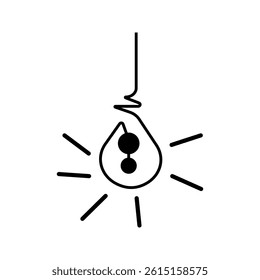  of light bulb icon on white background. Idea symbol. Electric lamp, light, innovation, solution, creative thinking, electricity. Outline, flat and colored style. Flat design.