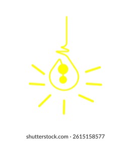  of light bulb icon on white background. Idea symbol. Electric lamp, light, innovation, solution, creative thinking, electricity. Outline, flat and colored style. Flat design.