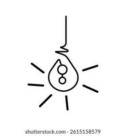  of light bulb icon on white background. Idea symbol. Electric lamp, light, innovation, solution, creative thinking, electricity. Outline, flat and colored style. Flat design.