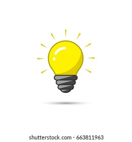 Light bulb icon on white background. Vector isolated illustration. Idea symbol.