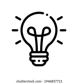 light bulb icon in outline style