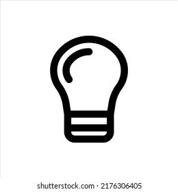 Light bulb icon, Outline style, Vector Editable