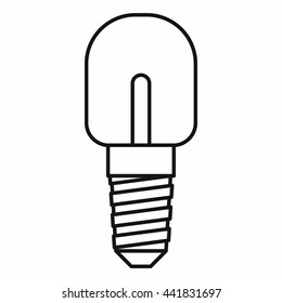 Light bulb icon in outline style isolated on white background